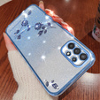 Case for Samsung Galaxy A53 5G, Glitter Flower, blue