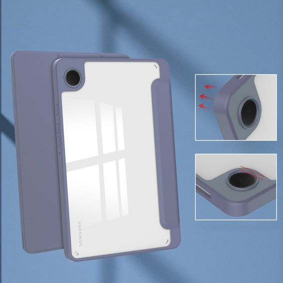 Case for Samsung Galaxy Tab A9, Smartcase Hybrid, with stylus space, purple
