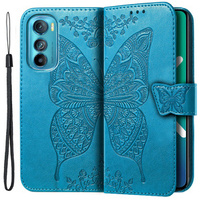 Flip case for Motorola Edge 30, Butterfly, blue