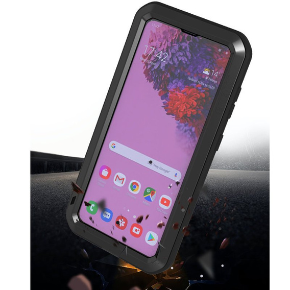 Love Mei Case for Samsung Galaxy S21, armored with glass, black