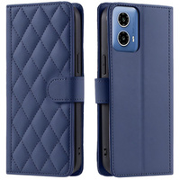 Flip case for Motorola Moto G24 / G24 Power / G04, Rhombus Crossbody Leather, blue