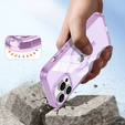 Case for iPhone 16 Pro, Shockproof Hybrid, with screen film, for MagSafe, purple
