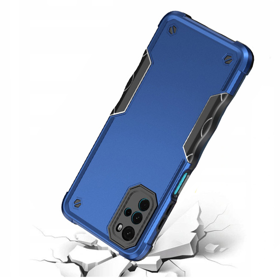 Armored case for Motorola Moto G22, Dual-Layer, blue