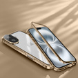 Case for iPhone 16, Magnetic Dual Glass, gold
