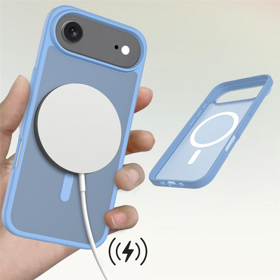 Matt Case for iPhone Air, for MagSafe, translucent blue