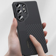 BENKS Kevlar Case for Samsung Galaxy S25 Ultra, for MagSafe, Carbon Fiber, black