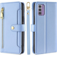 Flip case for Nokia G42, Wallet Zipper Pocket, blue