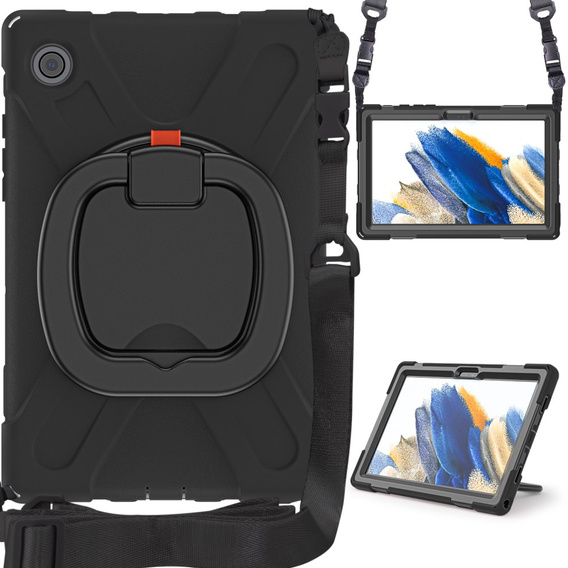 Children's case for Samsung Galaxy Tab A8 10.5 SM-X200 SM-X205, armored with strap, blue