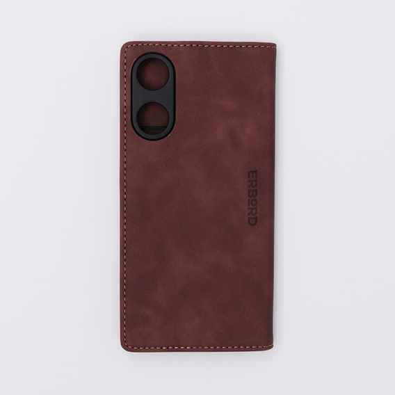 Case for Oppo A78 5G, ERBORD Vintage, wallet with flap, coffee