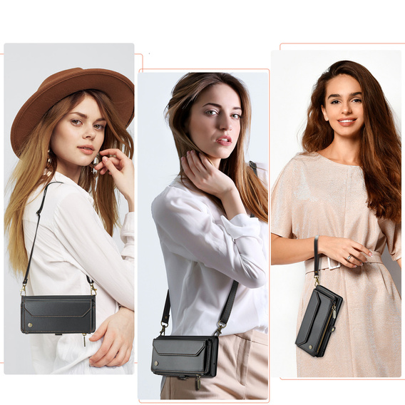 CASEME RFID Leather Wallet Case for Samsung Galaxy A57 5G, black