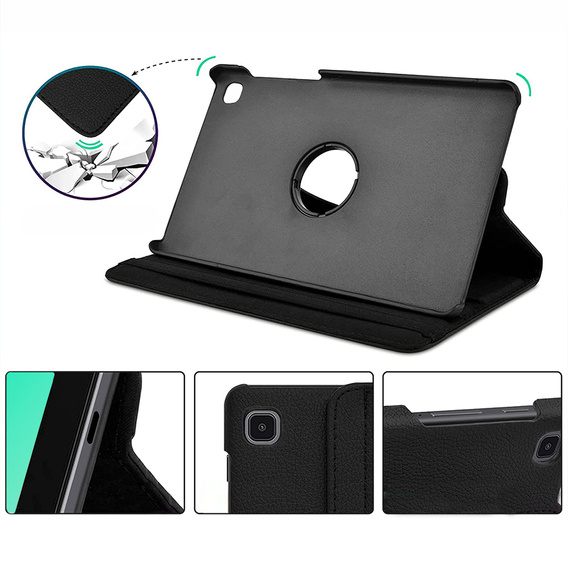 Case for Samsung Galaxy Tab A7 Lite 8.7 T220 / T225 TB330FU 10.95", Rotating 360, black