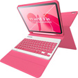 Case + keyboard iPad 10.9 2022 10 Gen, Pen Slot, pink rose gold