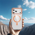 Armoured case for MagSafe clear with orange sides for iPhone 17 Pro Max