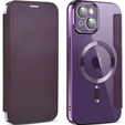 Flip case for iPhone 13, RFID Wallet MagSafe CamShield, purple