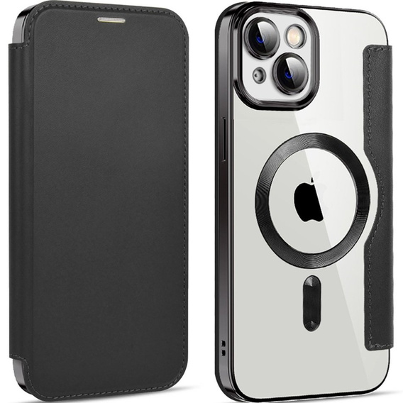 Flip case for iPhone 14, RFID Wallet MagSafe CamShield, black