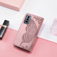 Flip case for Infinix Hot 50 Pro 4G, Butterfly, pink rose gold