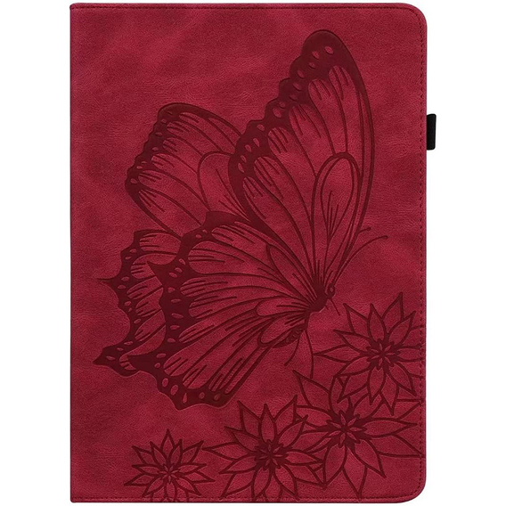 Case for Lenovo Tab M9, Wallet Pen Slot, butterflies, brown