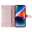 Flip case for iPhone 15, Wallet Zipper Pocket, pink
