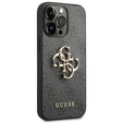 GUESS Case for iPhone 14 Pro, 4G Big Metal Logo, grey