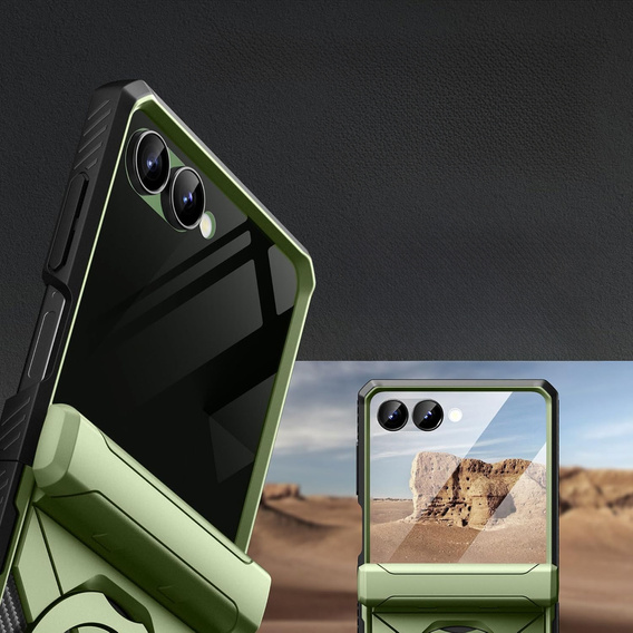 Tongate MECH case with MagSafe for Samsung Galaxy Z Flip 7, green