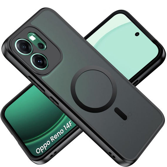 Matt Case for Oppo Reno 14F, for MagSafe, translucent black