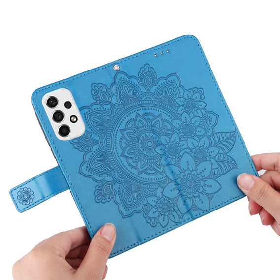 Flip case for Samsung Galaxy A53 5G, Mandala Flower, blue
