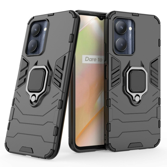Case for Realme C33, Kickstand Ring, black