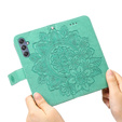 Flip case for Samsung Galaxy M34 5G, Mandala Flower, green