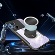Case for Xiaomi Poco M7 Pro 5G, with magnetic sheet, transparent / black