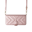 Crossbody Leather Wallet flip case for Samsung Galaxy S25 Edge, pink