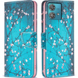 Flip case for Motorola Edge 40 Neo, Wallet, sakura, blue
