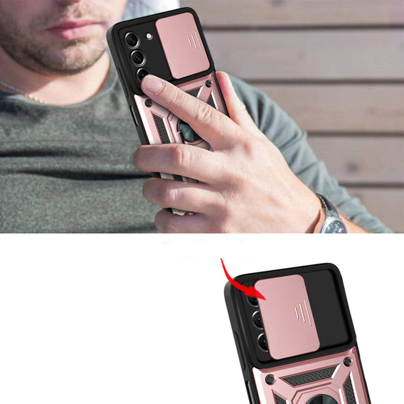 Case for Samsung Galaxy S21 FE, CamShield Slide, pink rose gold