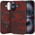 Case for iPhone 16 Plus, Aramid Fiber MagSafe, red