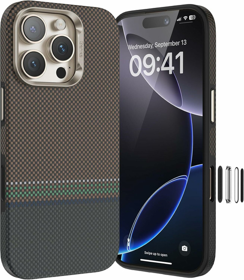 BENKS Kevlar Magnetic Armor Pro Prestige 600D Y066 case for MagSafe with active button for iPhone 16 Pro Max