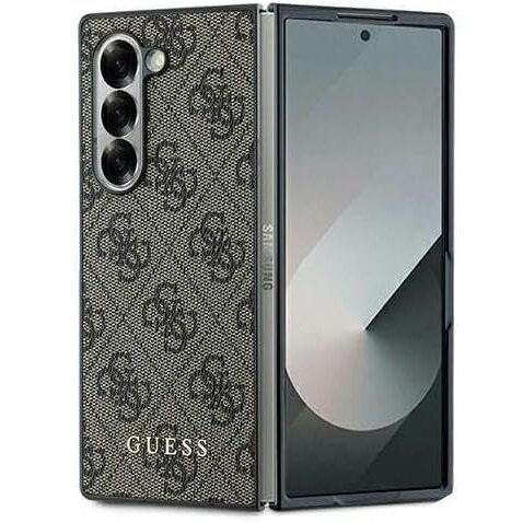GUESS Case for Samsung Galaxy ZFold 6, 4G Charms Collection Hardcase, brown