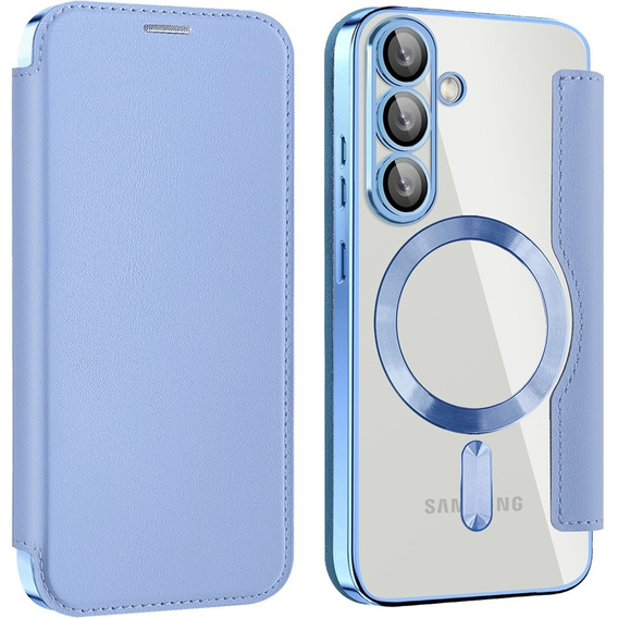 Flip case for Samsung Galaxy S25+ Plus, RFID Wallet MagSafe CamShield, blue