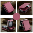 CASEME flip case for Samsung Galaxy Z Flip5 5G, Litchi Wallet, red