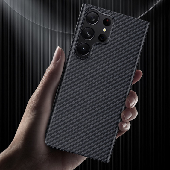 Case for Samsung Galaxy S23 Ultra, Aramid Fiber Cover, black