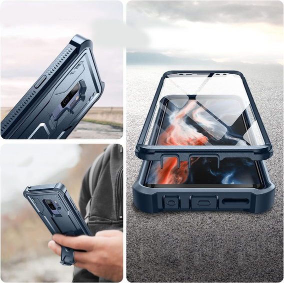 Armored case for Samsung Galaxy S9 Plus, Dexnor Full Body, dark blue