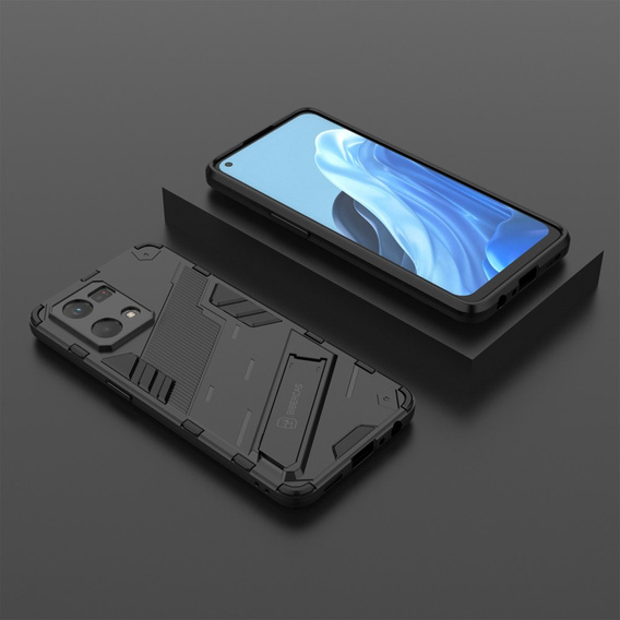 Case for Oppo Reno7 4G, Military kickstand, blue