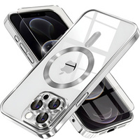 Case for iPhone 12 Pro, Electro MagSafe, silver + Screen Glass