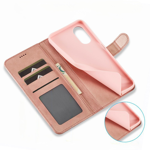 Flip case for Oppo A17, LC.IMEEKE, pink rose gold