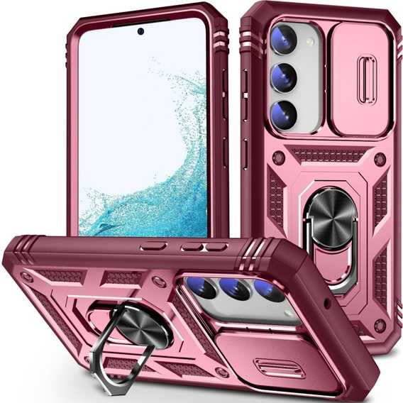 Case for Samsung Galaxy S23 Plus, CamShield Slide, pink / red
