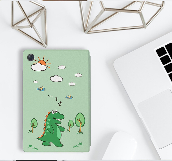 Case for Lenovo Tab M10 Plus Gen 3, walking dinosaur