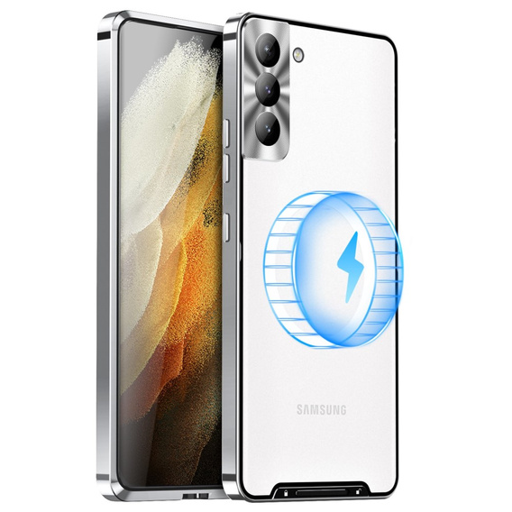 Camera Protection Case for Samsung Galaxy S21 FE 5G, CamShield MagSafe, transparent / silver