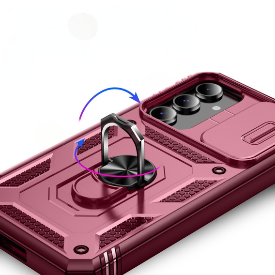 Case for Samsung Galaxy S23 FE, CamShield Slide, pink / red