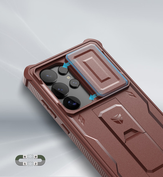 Armored case for Samsung Galaxy S25 Ultra, Dexnor Full Body (Two Frames), red