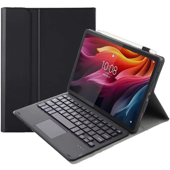 Case + keyboard Lenovo Tab K11 Plus, Leather Pen Slot TouchPad, black