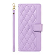 Flip case for iPhone 16E, Rhombus Crossbody Leather, purple