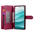 Flip case for Xiaomi Redmi Note 14 Pro 5G / Poco X7 5G, Wallet Zipper Pocket, red